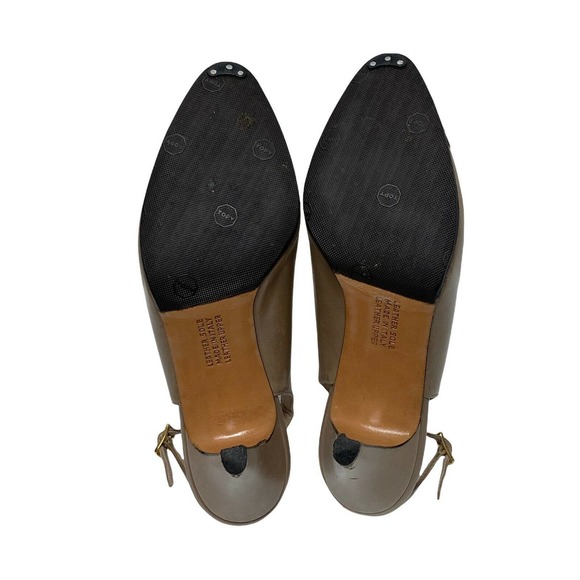 Vintage Salvatore Ferragamo Slingback Heels Size 7 Beige Black - Picture 3 of 9